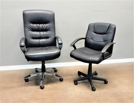Faux Leather Adjustable Office Chair Set