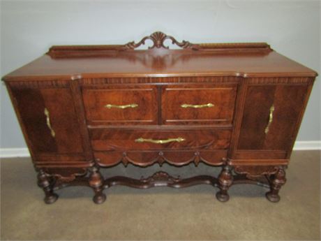 Antique Buffet Cabinet Sideboard, Solid Wood