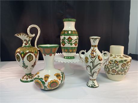 Lot  of 5 Ukrainian  Art Vases