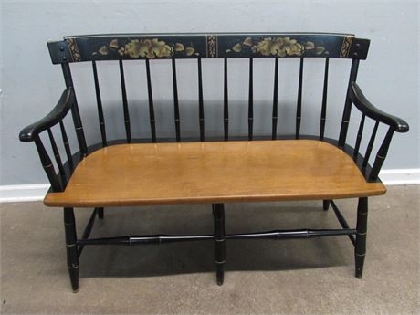 Deacon's Bench with Stenciled Seat-back