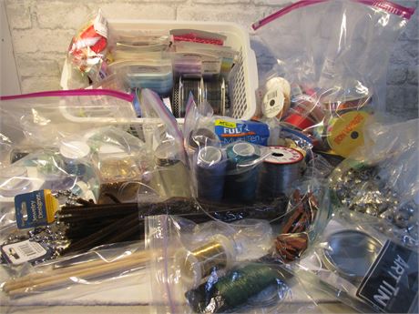 Craft Supplies with Large Amount of Ribbons, Threads and so much More !