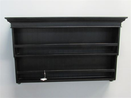 Black Finished 2-Tier Plate Display Shelf/Rack