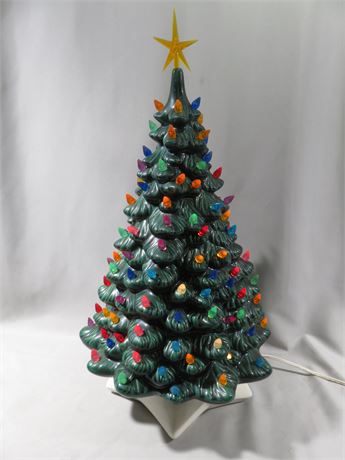 Lighted Ceramic Christmas Tree w/Music Box