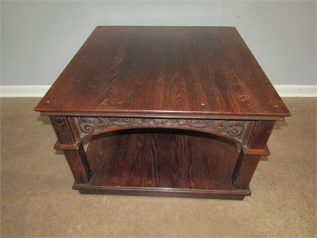 Mid-Century End Table, with Decorative Trim