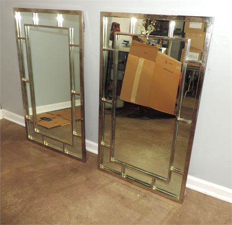 Pair of Metal Framed Mirrors