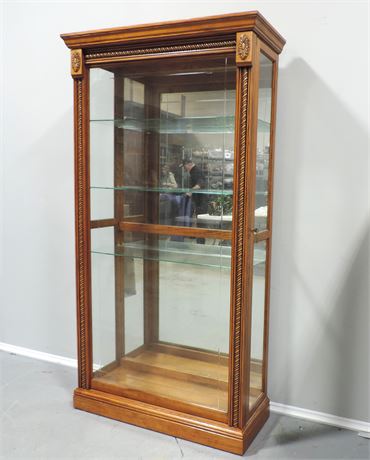PULASKI Solid Wood / Beveled Glass Curio / Display Cabinet