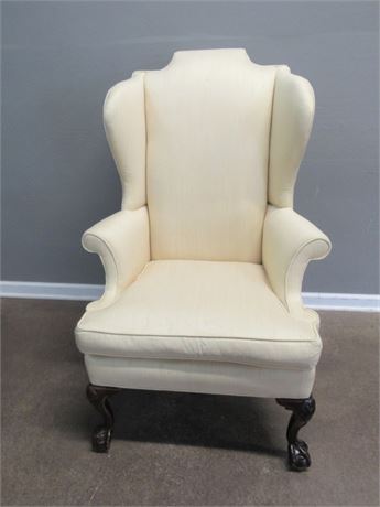 Century Furniture High-back Wing-Back Upholstered Fireside Chair