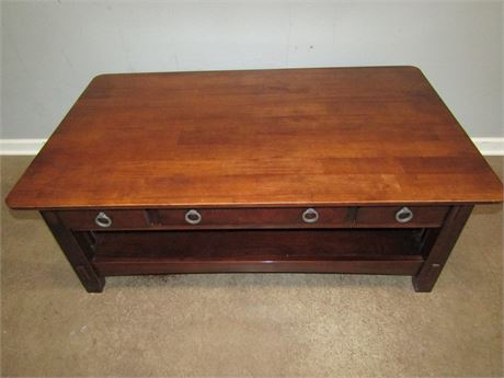 American Signature Coffee Table, Double Side Storage in Mission Styling