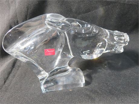 BACCARAT Crystal Horse Head Bust Sculpture