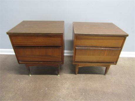 Mid-Century Modern Nightstands with Two Drawers