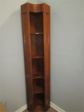 Tall Wood Corner Display Cabinet