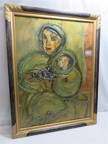 Picasso Inspired Mother & Child Textured Faux Painting