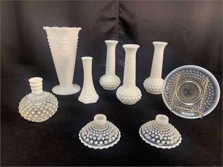 COLLECTABLE  HOBNAIL & MILK GLASS