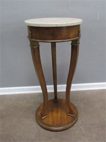 Wood Display/Plant Stand with Marble Top