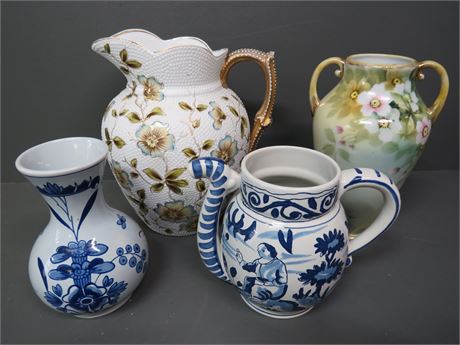 Hand Painted Decorative Pottery w/Delft & Nippon