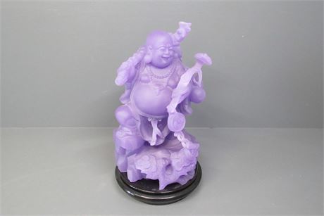 Happy Purple Buddha Figurine
