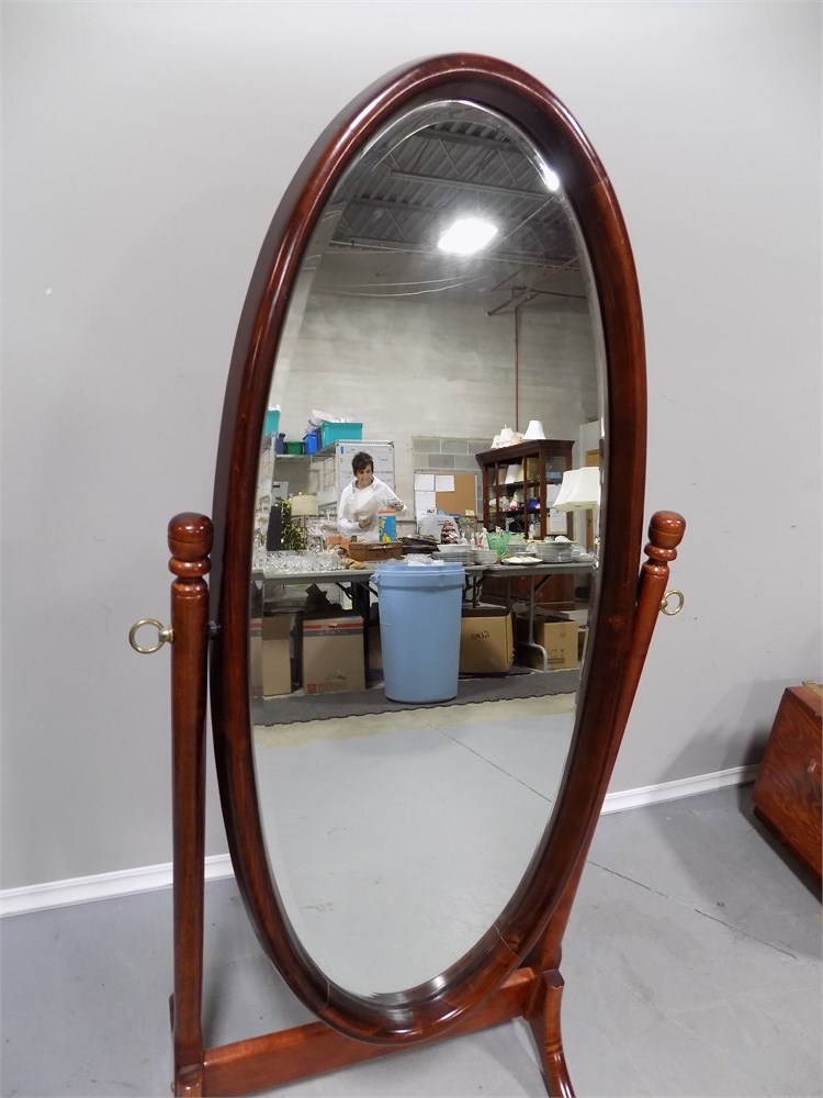 Transitional Design Online Auctions - Caroline Mirror Co. Oval Mirror