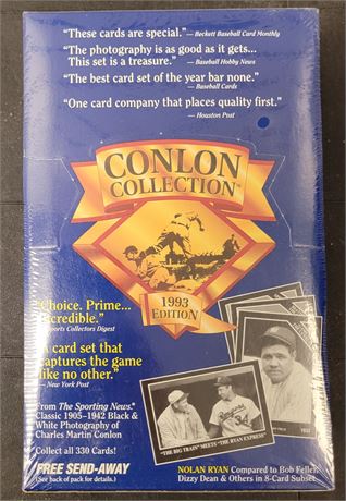 1993 Conlon Collection Baseball Wax Box Factory Sealed