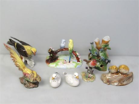 Ceramic Bird Lot - Goebel Denton Crown Staffordshire Germany Japan - 8 Pieces