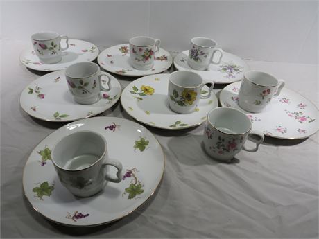 ROYAL GEOFFREY Fine China Luncheon Plate w/ Matching Coffee Cups