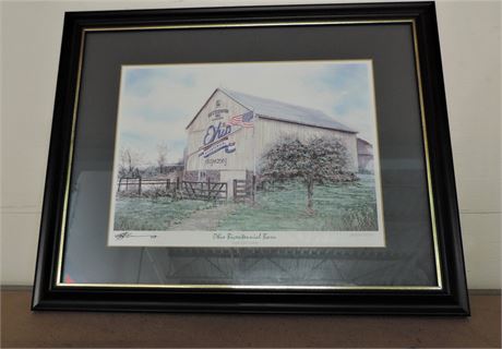 Signed Jim Miller Ohio Bicentennial Barn Print
