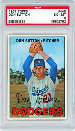 Don Sutton PSA Graded 6 1967 Topps Baseball Card Los Angeles Dodgers