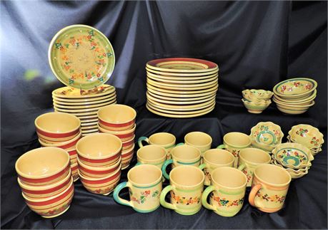 Spectacular 'Terre Provence' Saffron Yellow Tableware Set / Made in France / 69