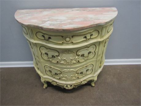 1950s French Provincial Hand Painted Commode / Chest of Drawers