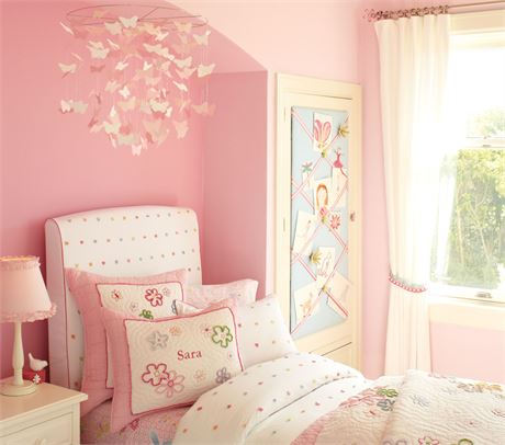 POTTERY BARN Pink Paper Butterfly Ceiling Mobile