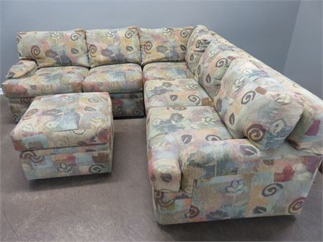 L-Shaped Sofa with Ottoman