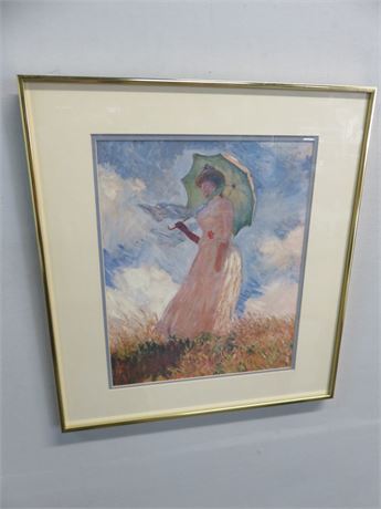 MONET "Woman with a Parasol" Art Print