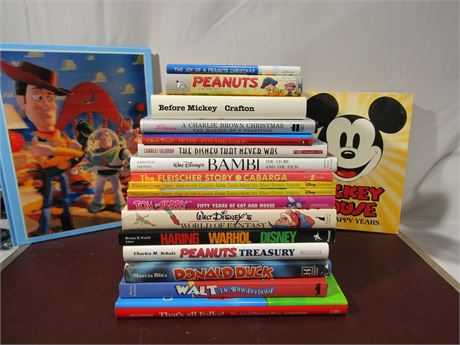 Large Cartoon Book Lot, Disney, Peanuts and Classic Animated Works !