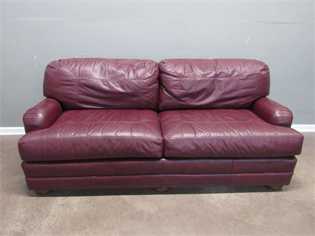 Lexington Burgundy Leather Sofa