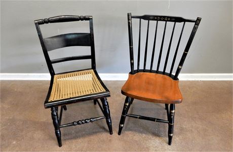 Vintage Black Wood Chairs