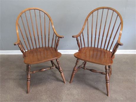 2 Vintage Windsor Arm Chairs