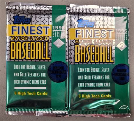 1996 Topps Finest Series 2 Baseball Factory Sealed Wax Packs Lot of 2