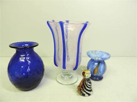 Cobalt Blue Glass / art Glass Vases