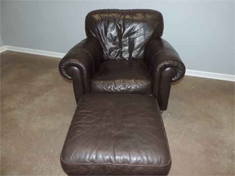 NOTUZZI Leather Chair / Ottoman