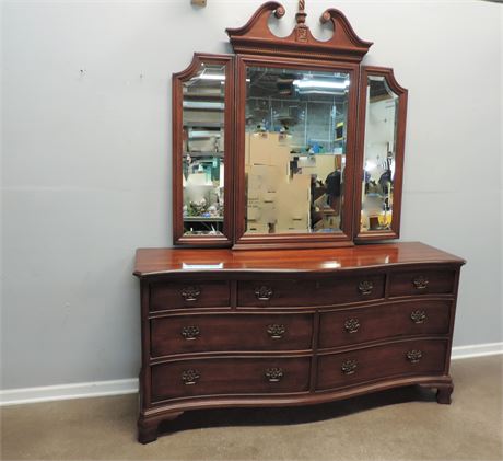 Century Furniture Coventry Triple Dresser with Trifold Mirror