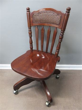 Wooden Swivel Desk Chair