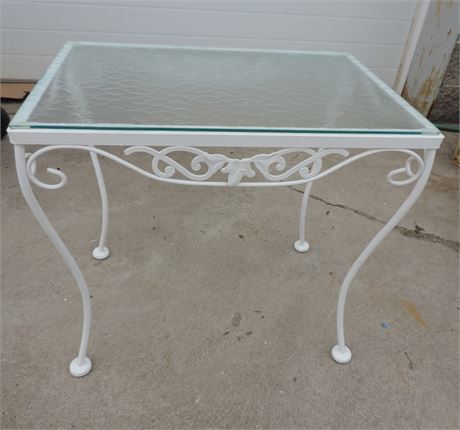 Patio / Sunroom Wrought Iron Glass Top Table