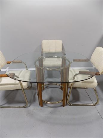 Glass Top Table and Chair Set