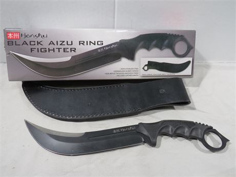 HONSHU Black Aizu Ring Fighter 13.5 inch Knife