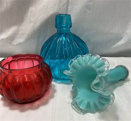 Vintage Colored Glass Lot