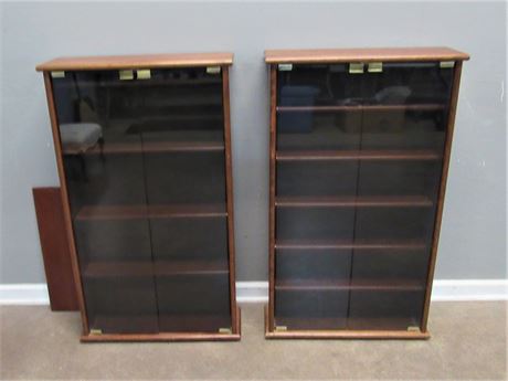2 Matching Cherry Finished Display Cabinets
