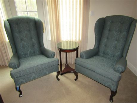 Wingback Arm Chairs & Table