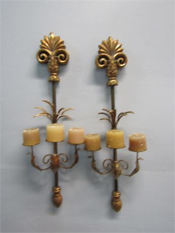 Decorative Wall Sconce Candle Holder, with 3 Candles