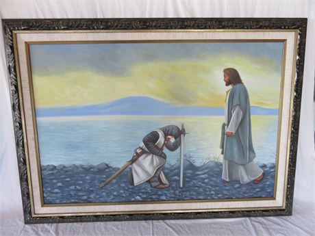 Jesus Christ Seaside Canvas Painting