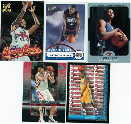 Chris Paul, Yao Ming, Marcus Camby, Andre Iguadolla, Rudy Gay Rookie Card Lot
