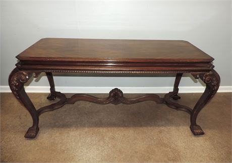 Traditional Style Solid Wood Carved Console Table